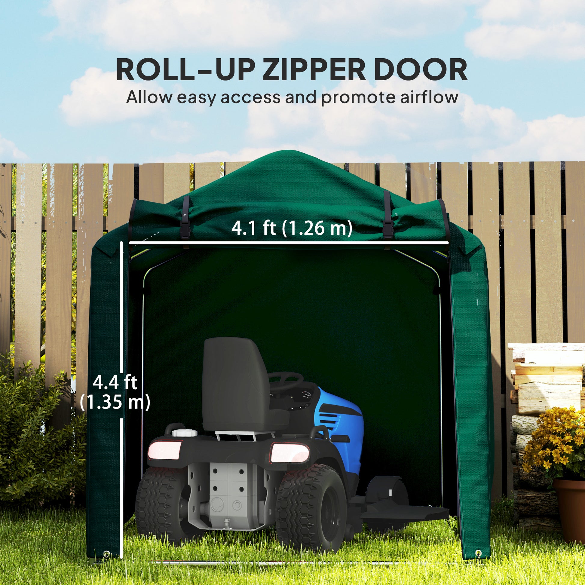 Outdoor Bike Storage Shed - Dark Green 87" x 62" x 65"-Patio & Garden > Lawn & Garden > Sheds > Portable Shed-DECOROLALA