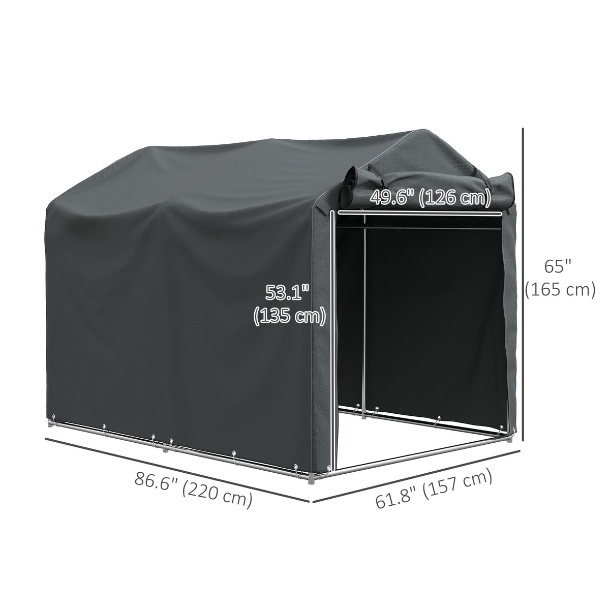 Outdoor Bike Storage Shed - Dark Grey 87" x 62" x 65"-Patio & Garden > Lawn & Garden > Sheds-DECOROLALA
