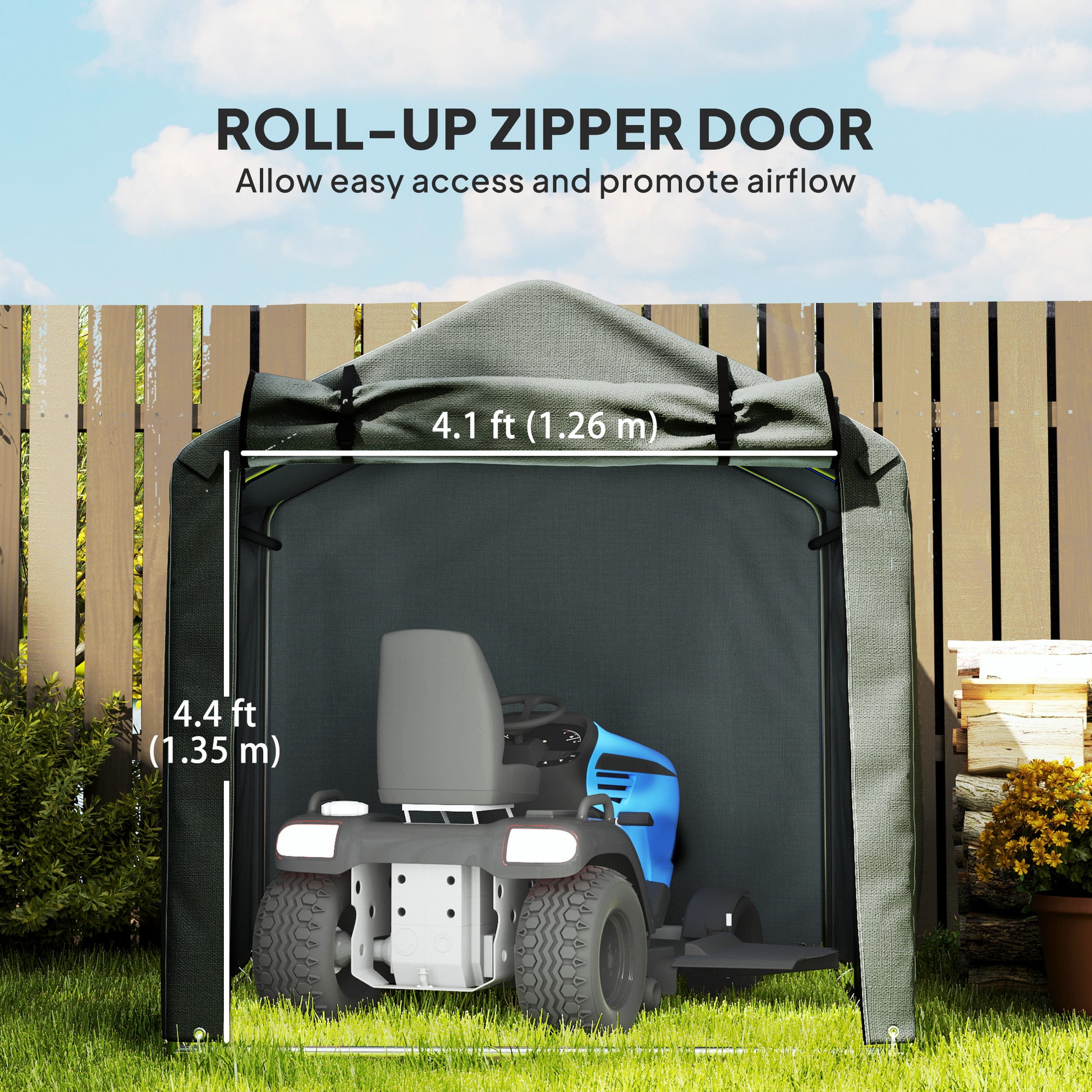 Outdoor Bike Storage Shed - Dark Grey 87" x 62" x 65"-Patio & Garden > Lawn & Garden > Sheds-DECOROLALA