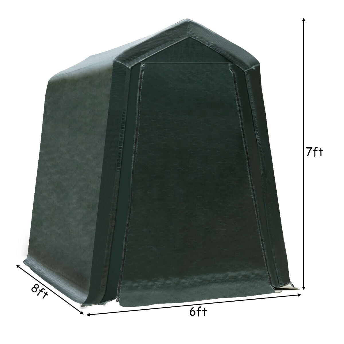 Outdoor Carport Shed with Sidewalls and Waterproof Ripstop Cover-6 x 8 ft-Carports-DECOROLALA