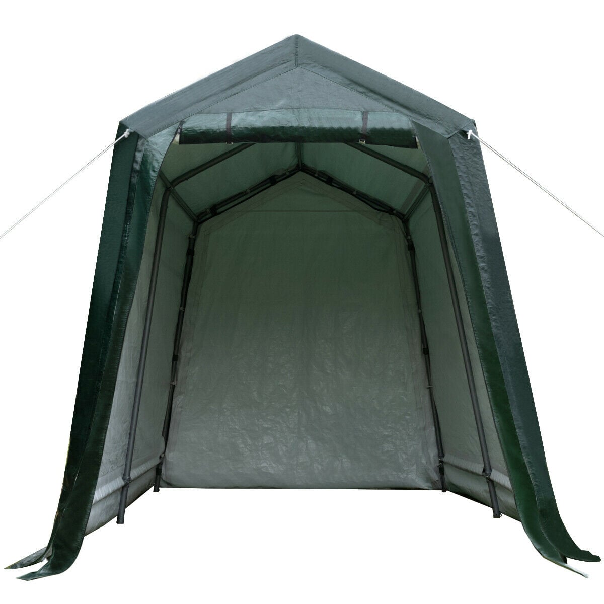 Outdoor Carport Shed with Sidewalls and Waterproof Ripstop Cover-7 x 12 ft-Carports-DECOROLALA