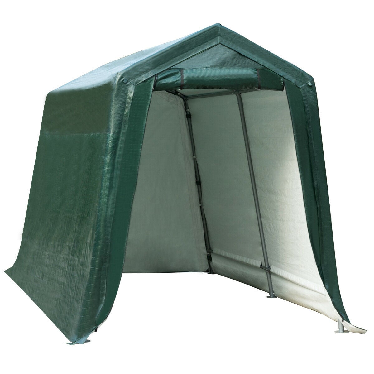 Outdoor Carport Shed with Sidewalls and Waterproof Ripstop Cover-7 x 12 ft-Carports-DECOROLALA