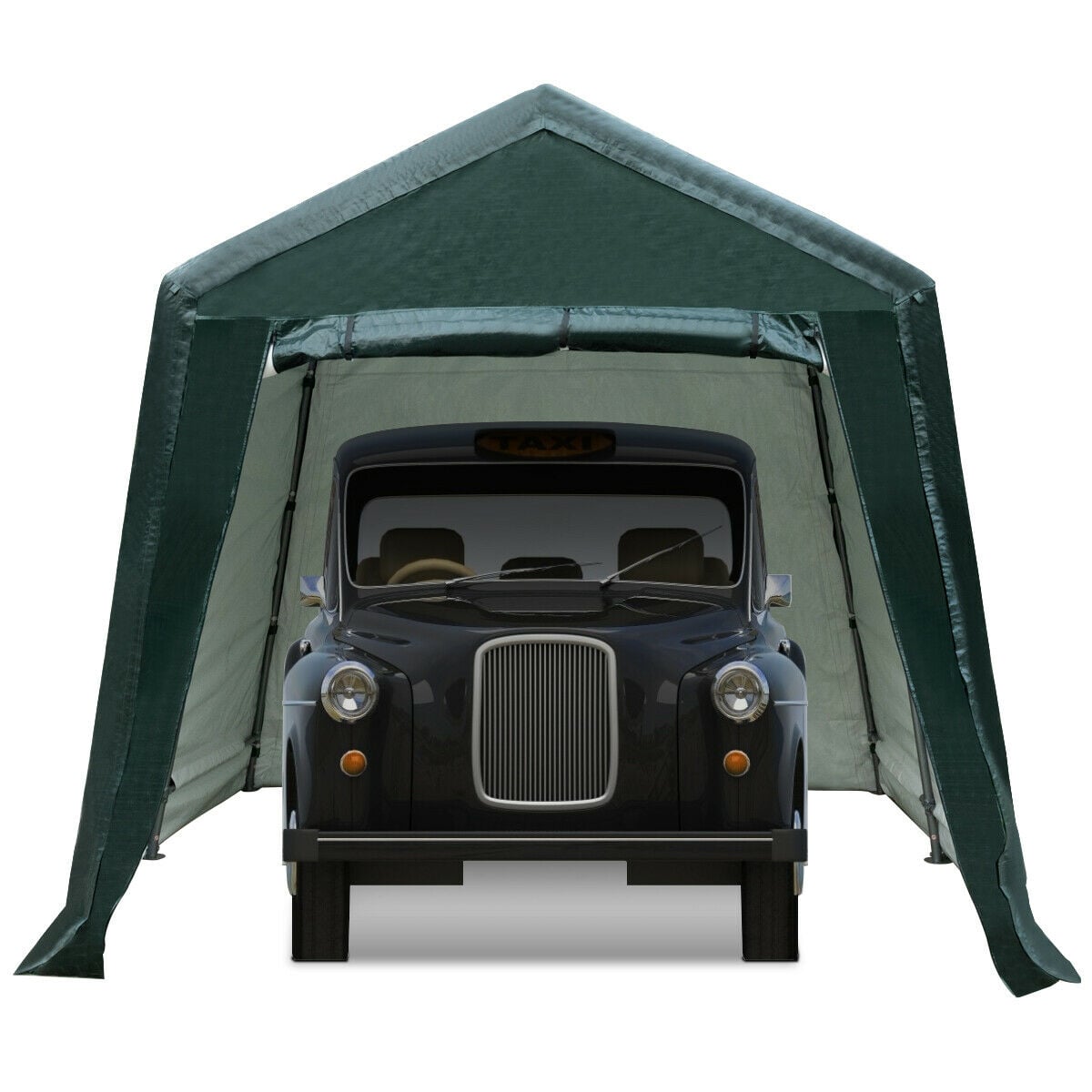 Outdoor Carport Shed with Sidewalls and Waterproof Ripstop Cover-8 x 14 ft-Carports-DECOROLALA