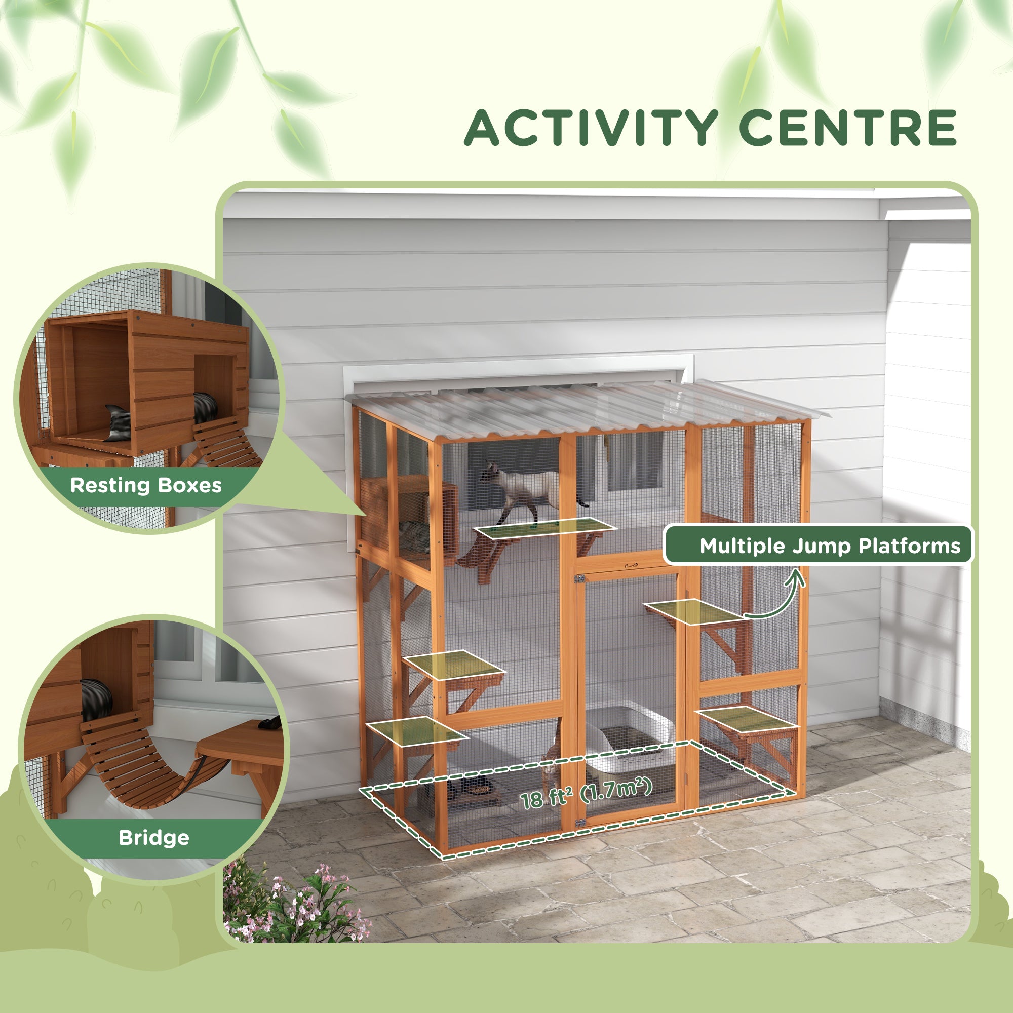 Outdoor Cat Enclosure - Orange Multi-Level Catio Case-DECOROLALA