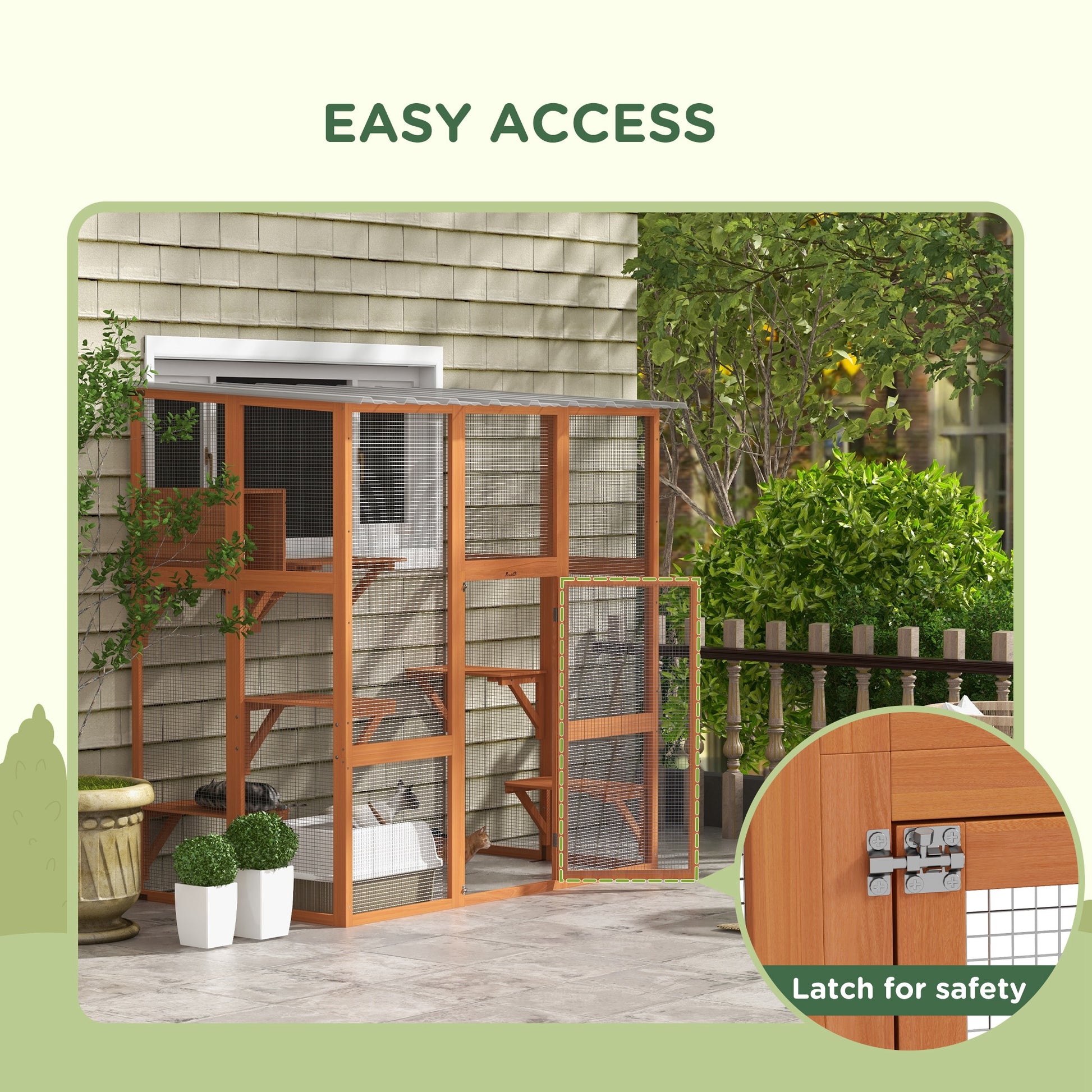 Outdoor Cat Enclosure - Orange Multi-Level Catio Case-DECOROLALA