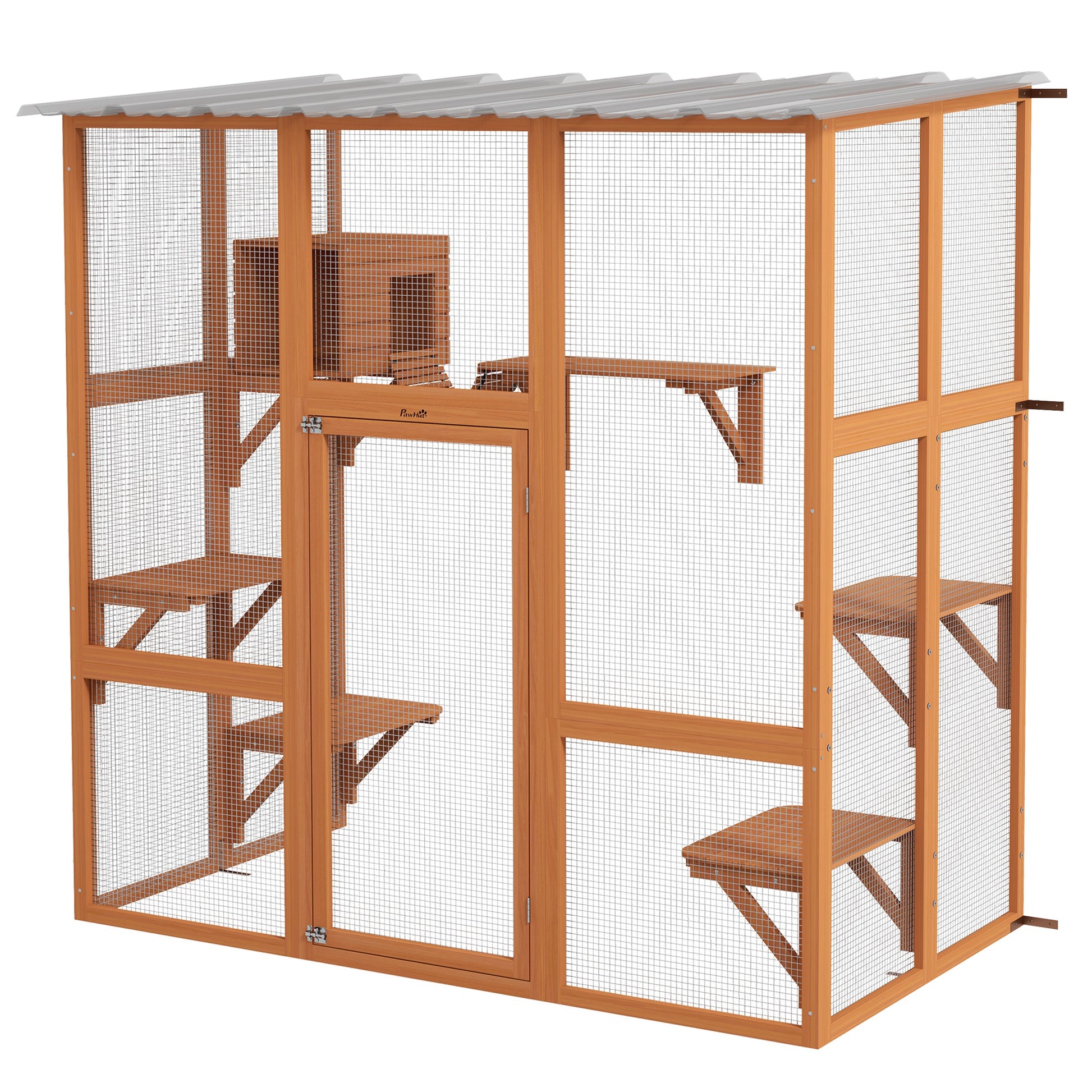 Outdoor Cat Enclosure - Orange Multi-Level Catio Case-DECOROLALA