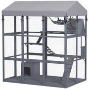 Outdoor Catio 81"H Grey - 2-4 Cats-DECOROLALA