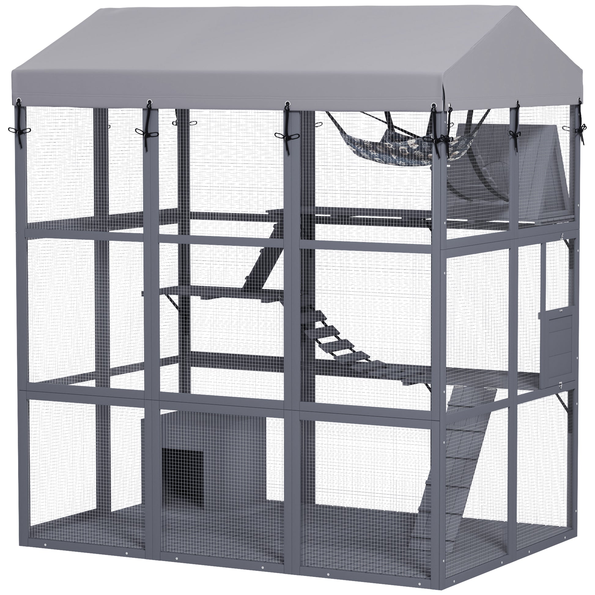 Outdoor Catio 81"H Grey - 2-4 Cats-DECOROLALA