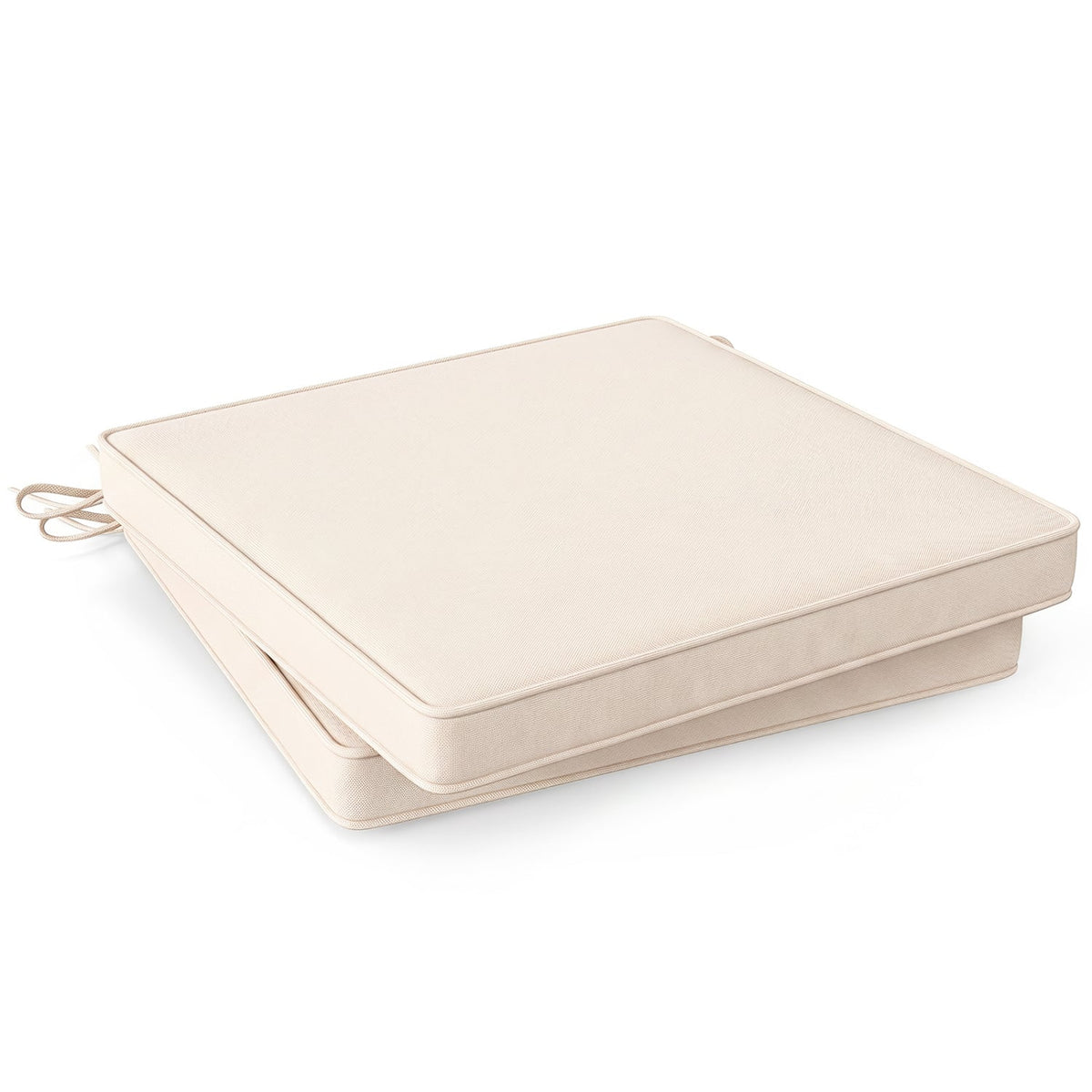 Outdoor Chair Cushion Set of 2 Waterproof Fade-Resistant Olefin Seat Cushions-Beige-Outdoor Furniture Accessories-DECOROLALA