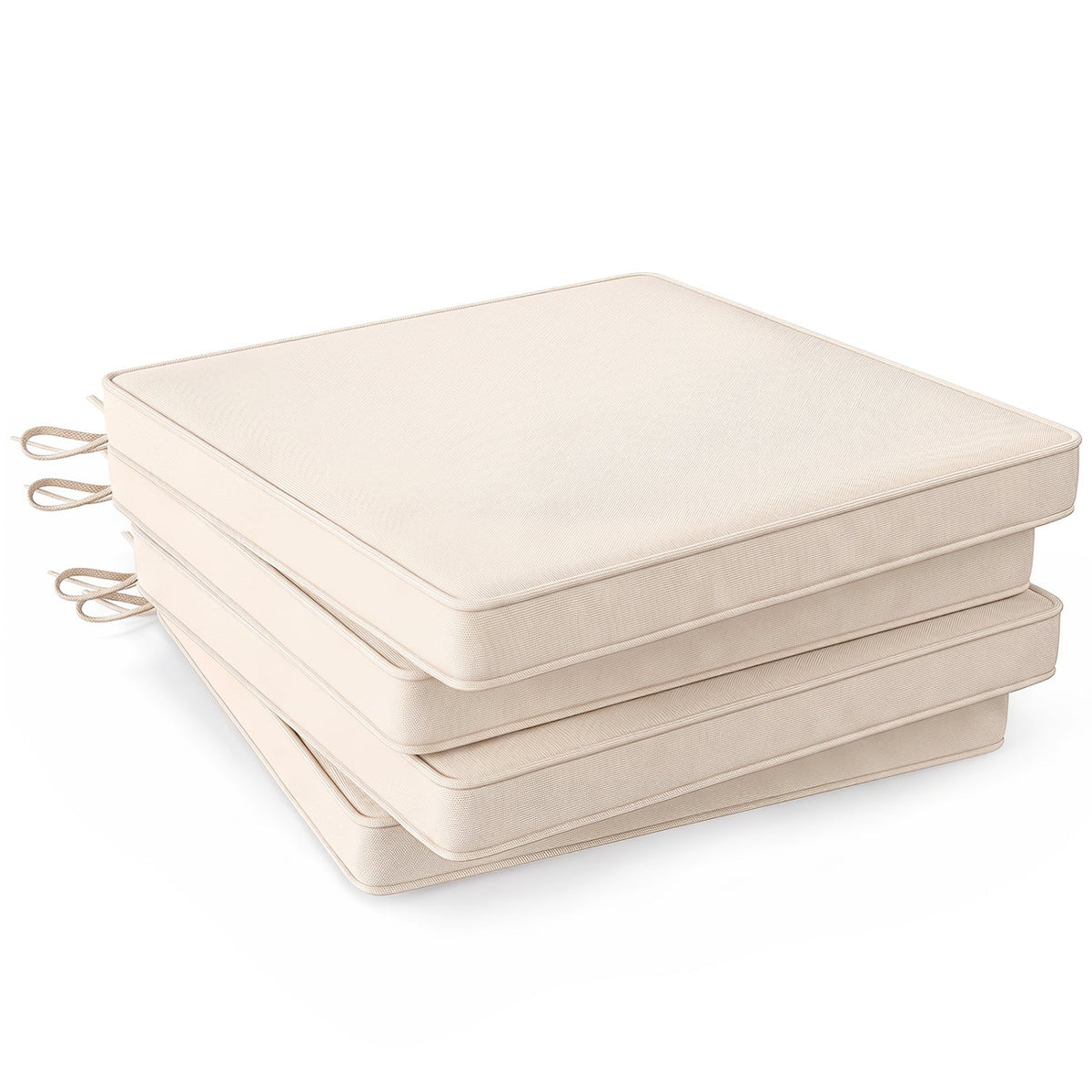 Outdoor Chair Cushion Set of 4 Waterproof Olefin Seat Cushions-Beige-Outdoor Furniture Accessories-DECOROLALA