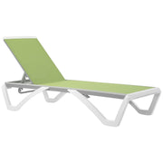 Outdoor Chaise Lounge Chair - Adjustable Back, Green, Portable-DECOROLALA