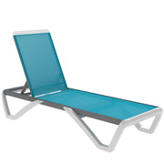 Outdoor Chaise Lounge Chair Aluminum Turquoise-DECOROLALA