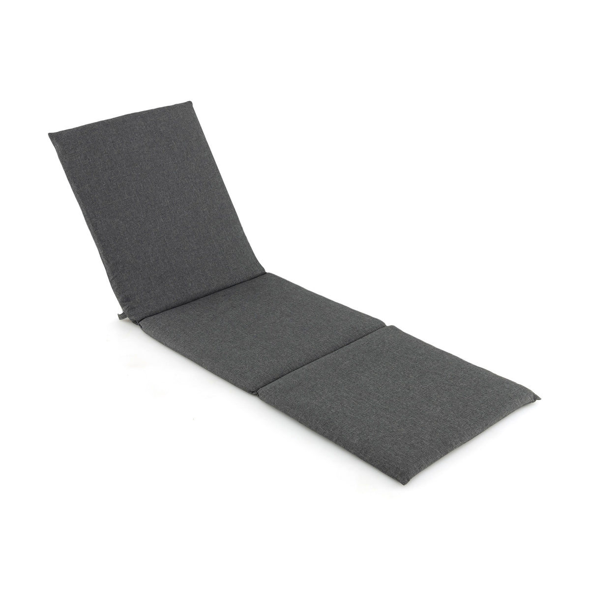 Outdoor Chaise Lounge Cushion Patio Furniture Folding Pad with Fixing Straps-Dark Gray-Outdoor Furniture Accessories-DECOROLALA