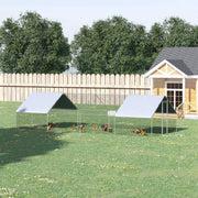 Outdoor Chicken Coop Cage - 9.8' x 26.2' x 6.6' Metal Hen House-Small Animals-DECOROLALA