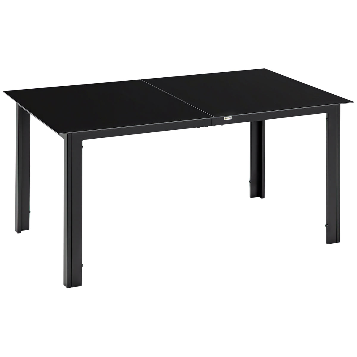 Outdoor Dining Table 6-Seat 59" Black-Patio Dining Tables-DECOROLALA