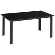 Outdoor Dining Table 6-Seat 59" Black-DECOROLALA