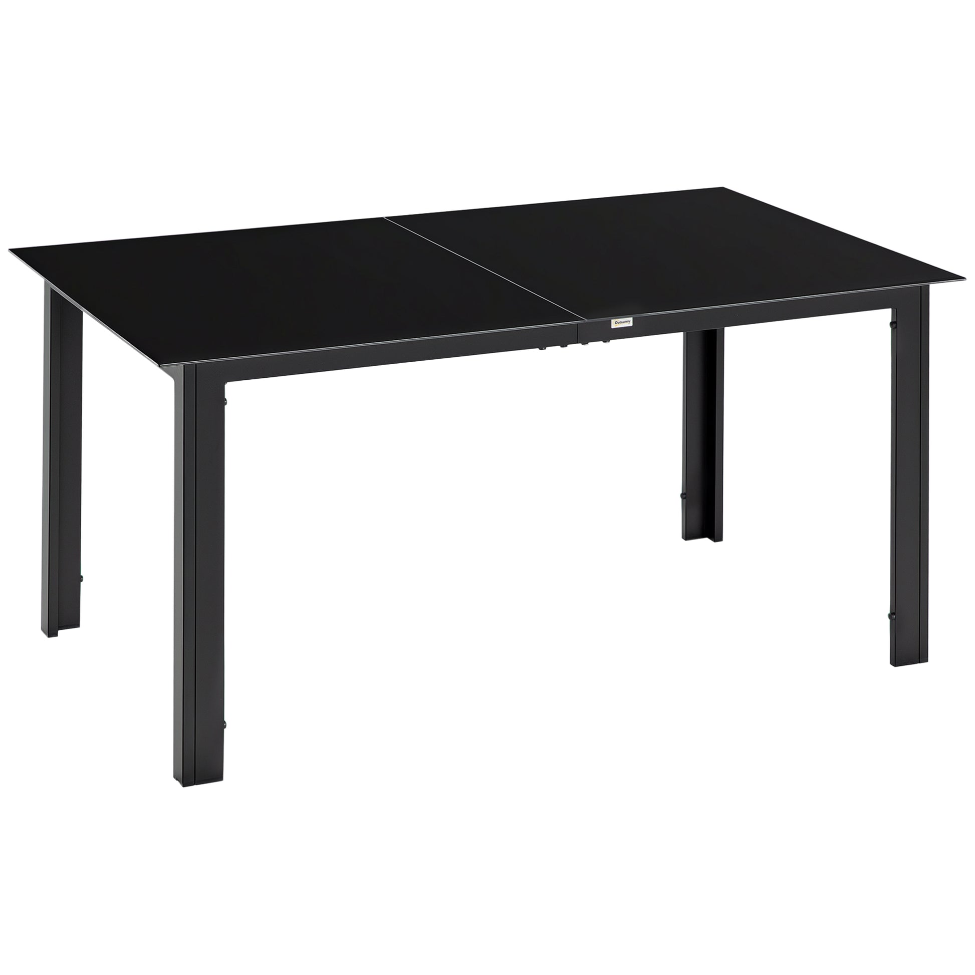 Outdoor Dining Table 6-Seat 59" Black-DECOROLALA