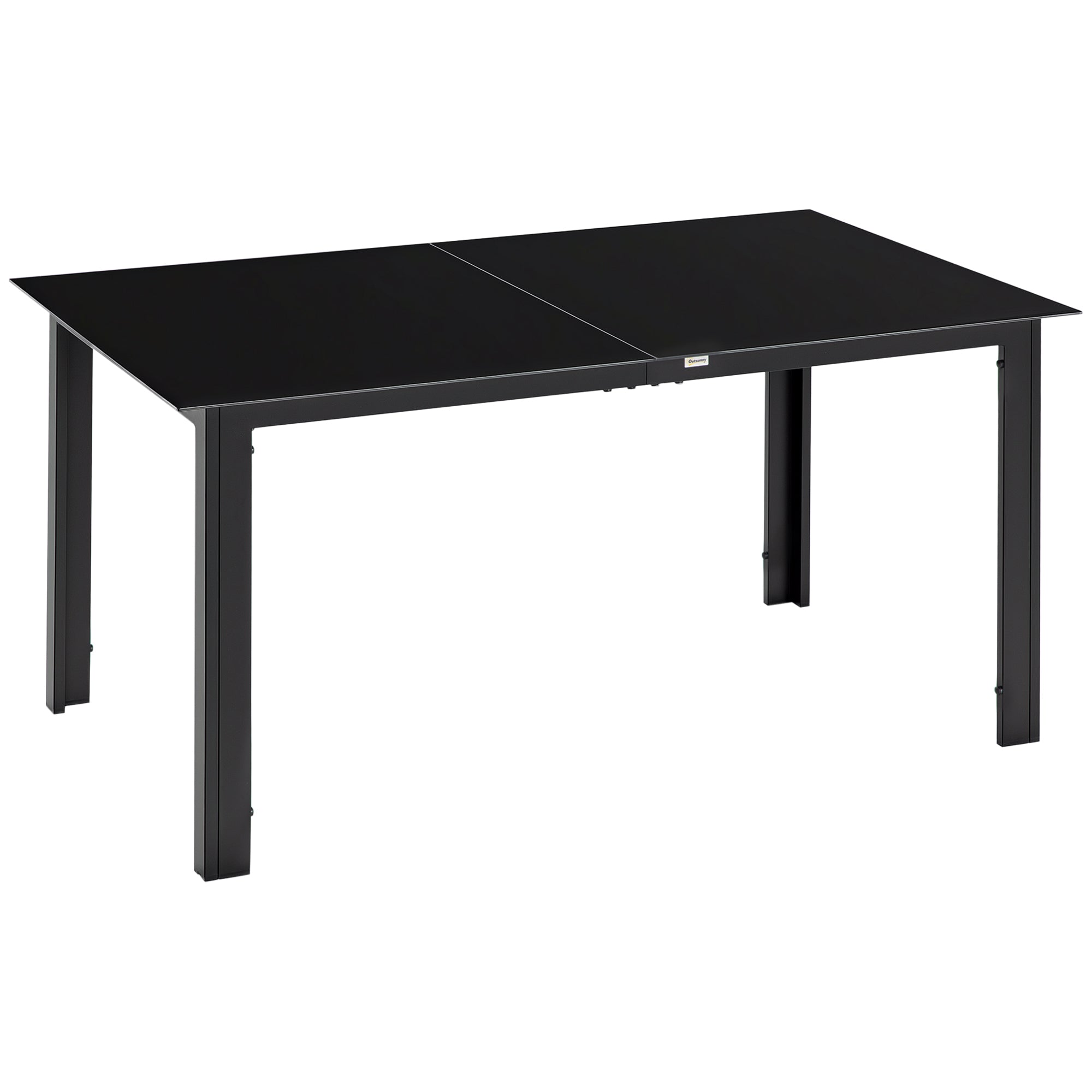 Outdoor Dining Table 6-Seat 59" Black-DECOROLALA