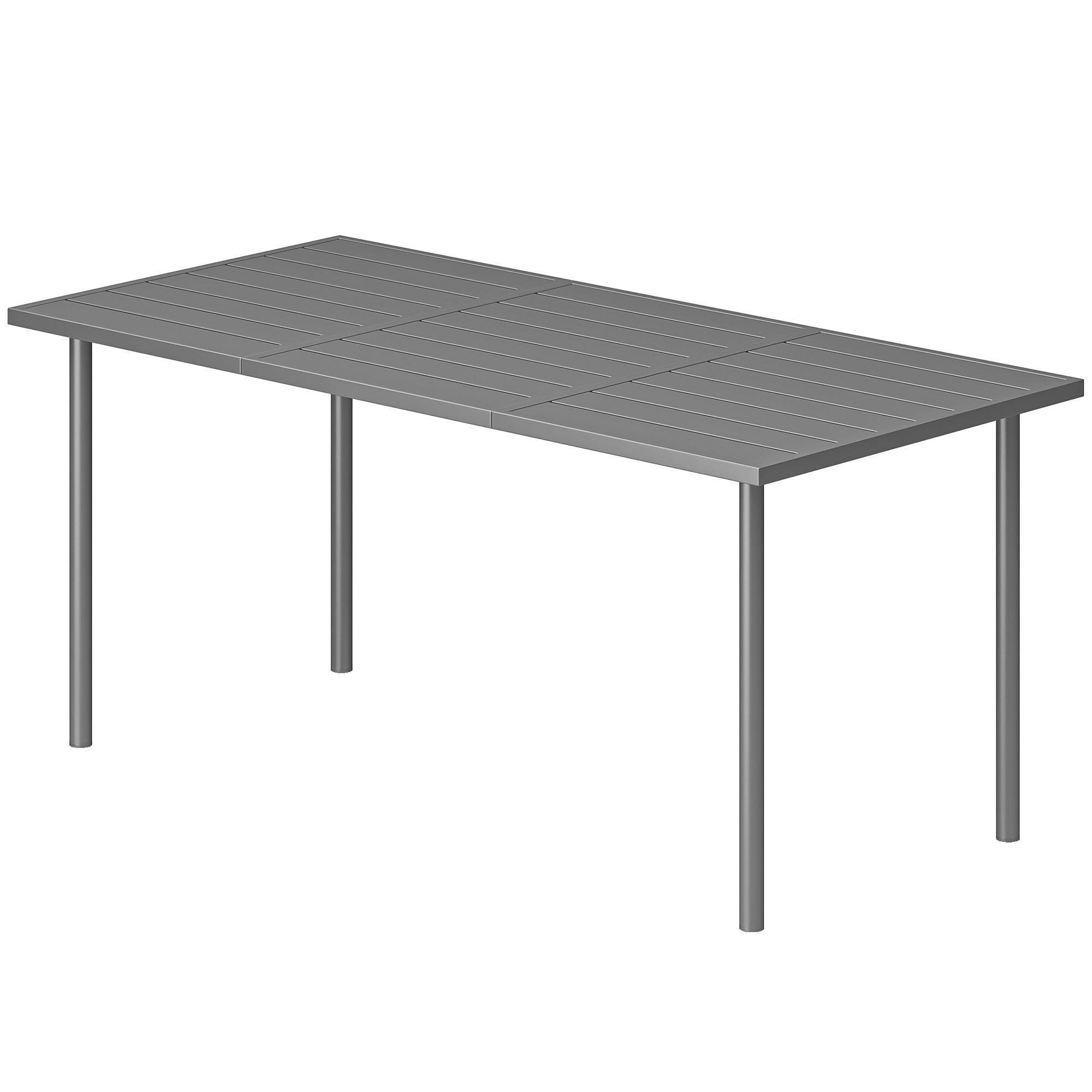Outdoor Dining Table 65" - Dark Grey Metal-DECOROLALA