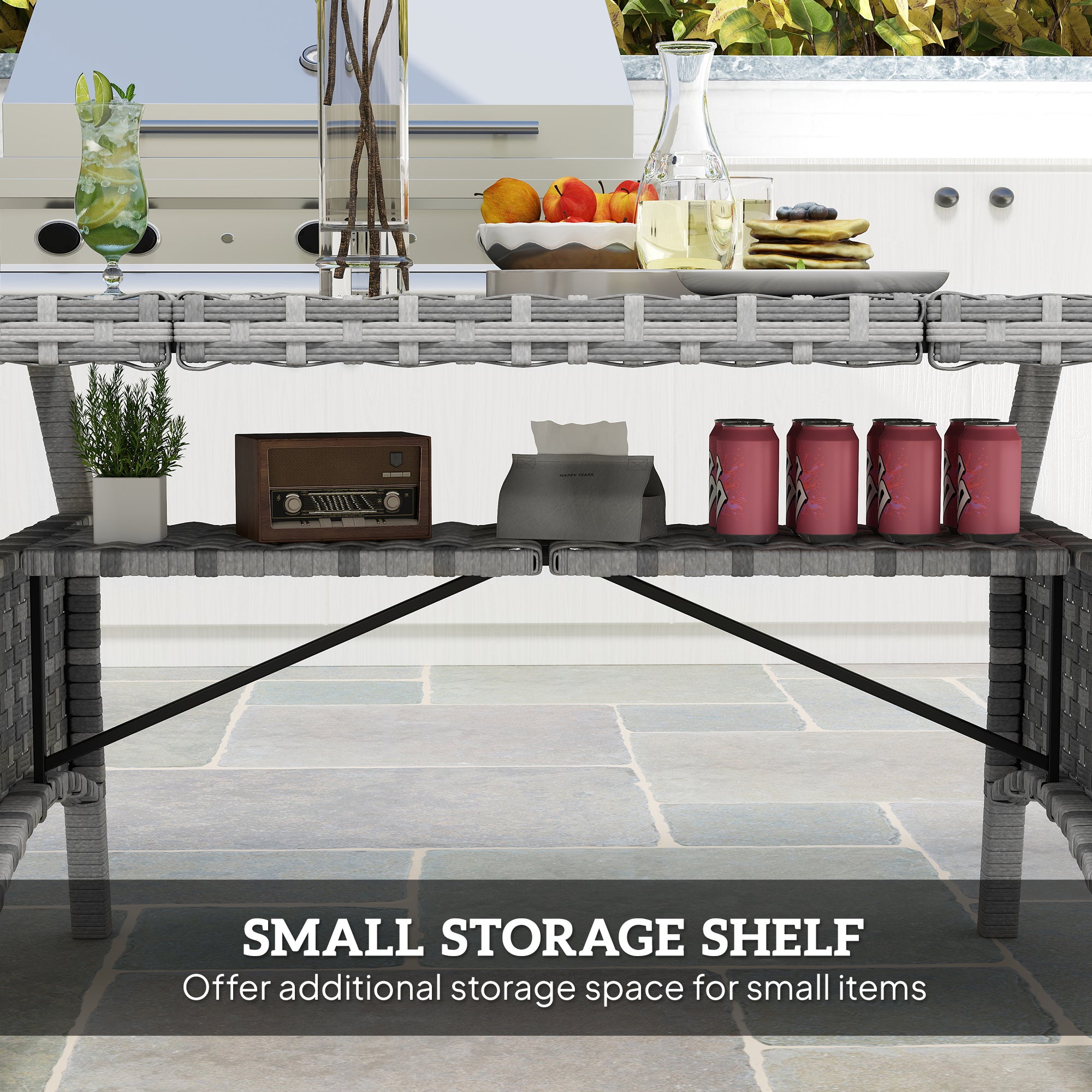 Outdoor Dining Table 75" Grey - Seats 6-8-DECOROLALA