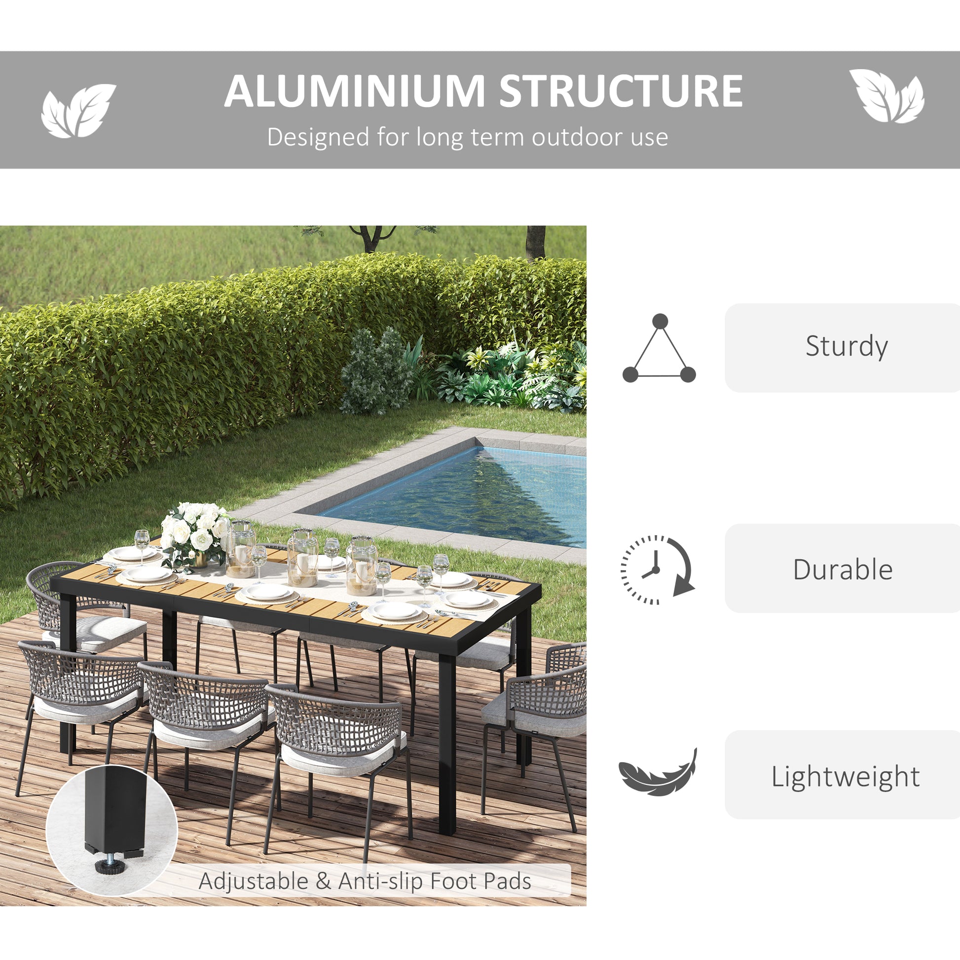 Outdoor Dining Table 75" x 35" - Natural-DECOROLALA