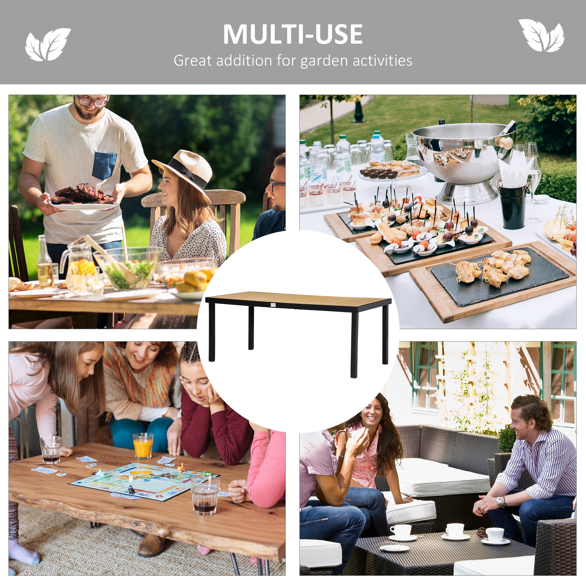 Outdoor Dining Table 75" x 35" - Natural-DECOROLALA