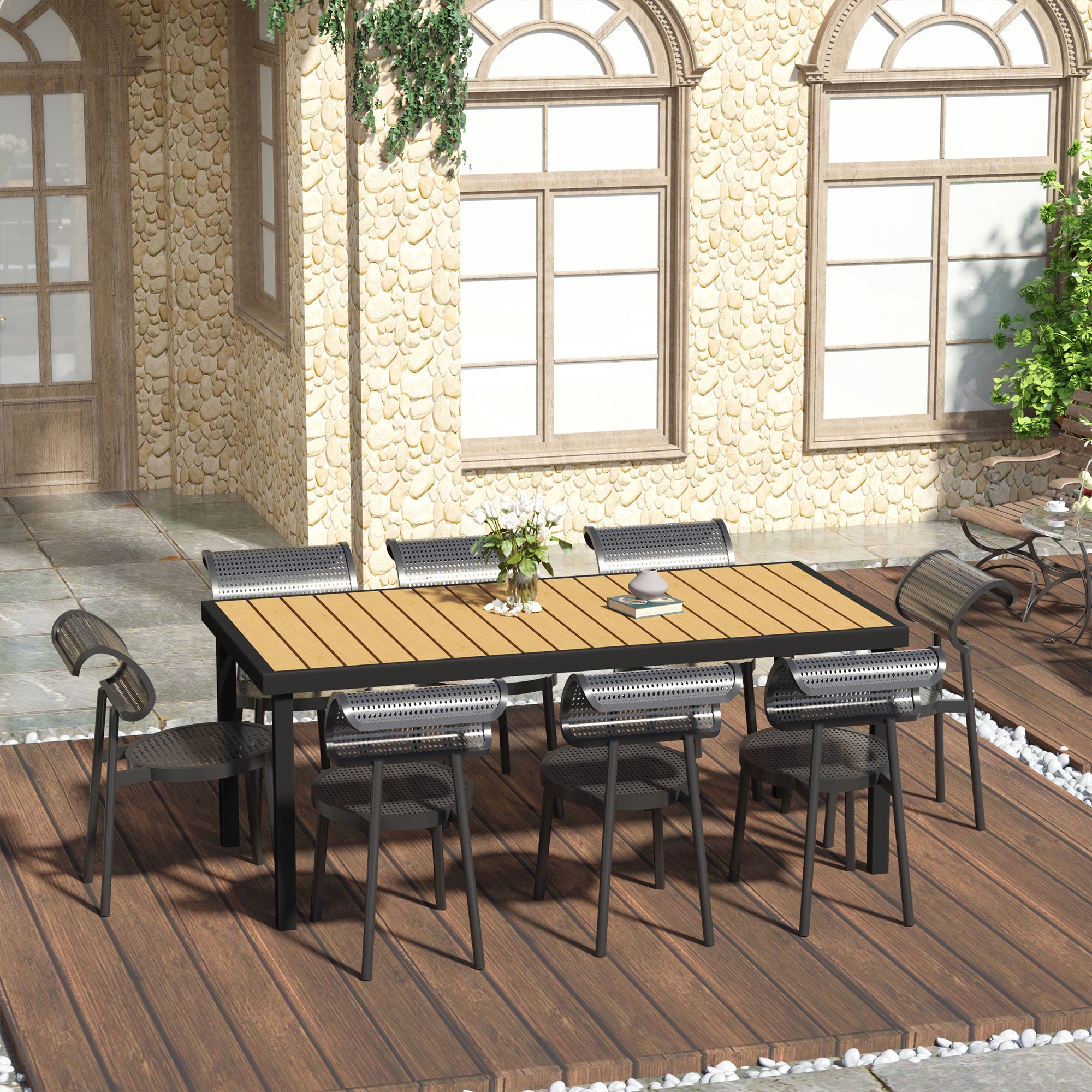 Outdoor Dining Table 75" x 35" - Natural-DECOROLALA