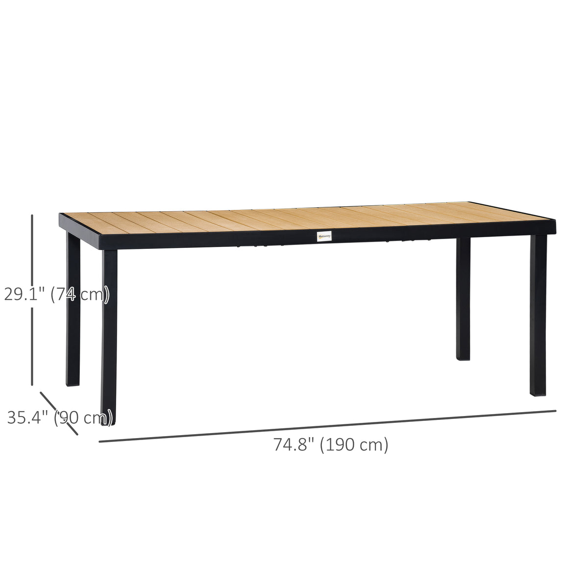 Outdoor Dining Table 75" x 35" - Natural-Patio Dining Tables-DECOROLALA