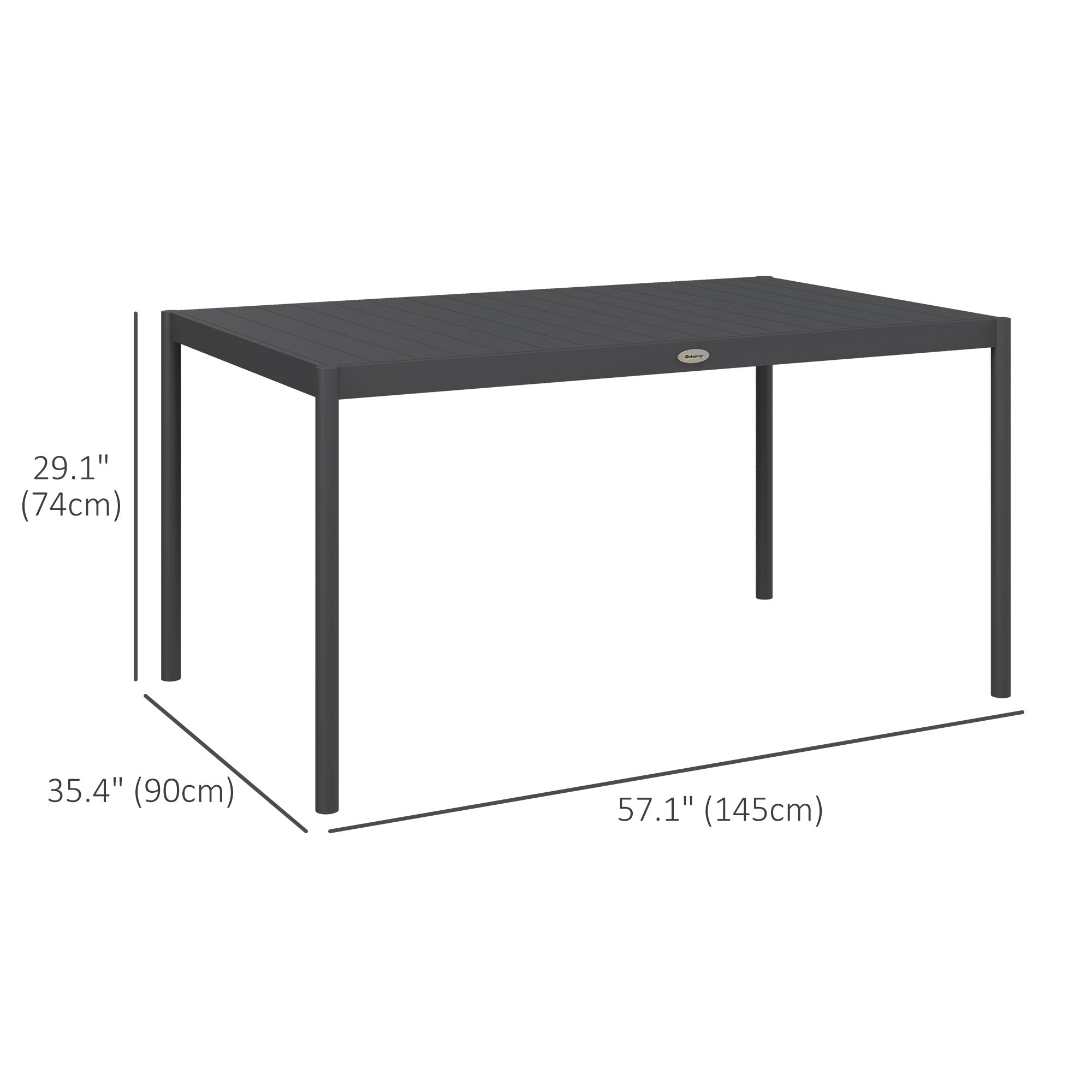 Outdoor Dining Table Aluminium 57" Dark Grey-DECOROLALA