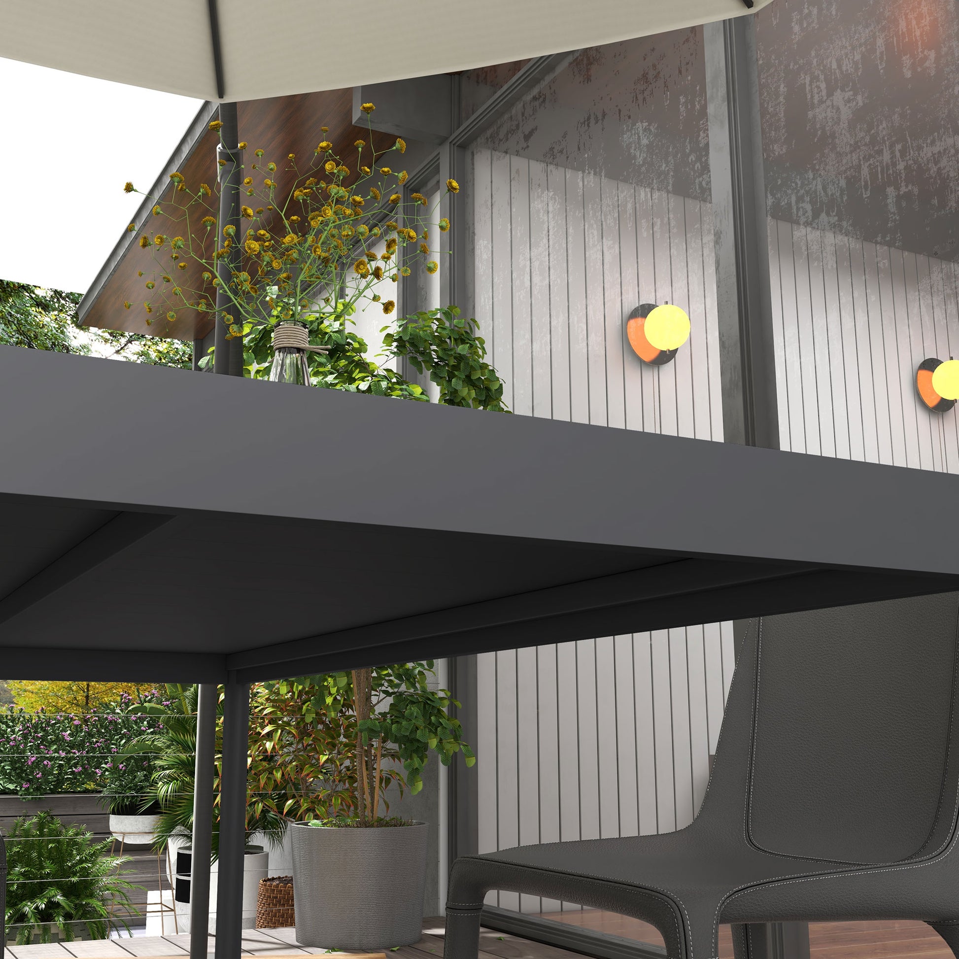 Outdoor Dining Table Aluminium 57" Dark Grey-DECOROLALA