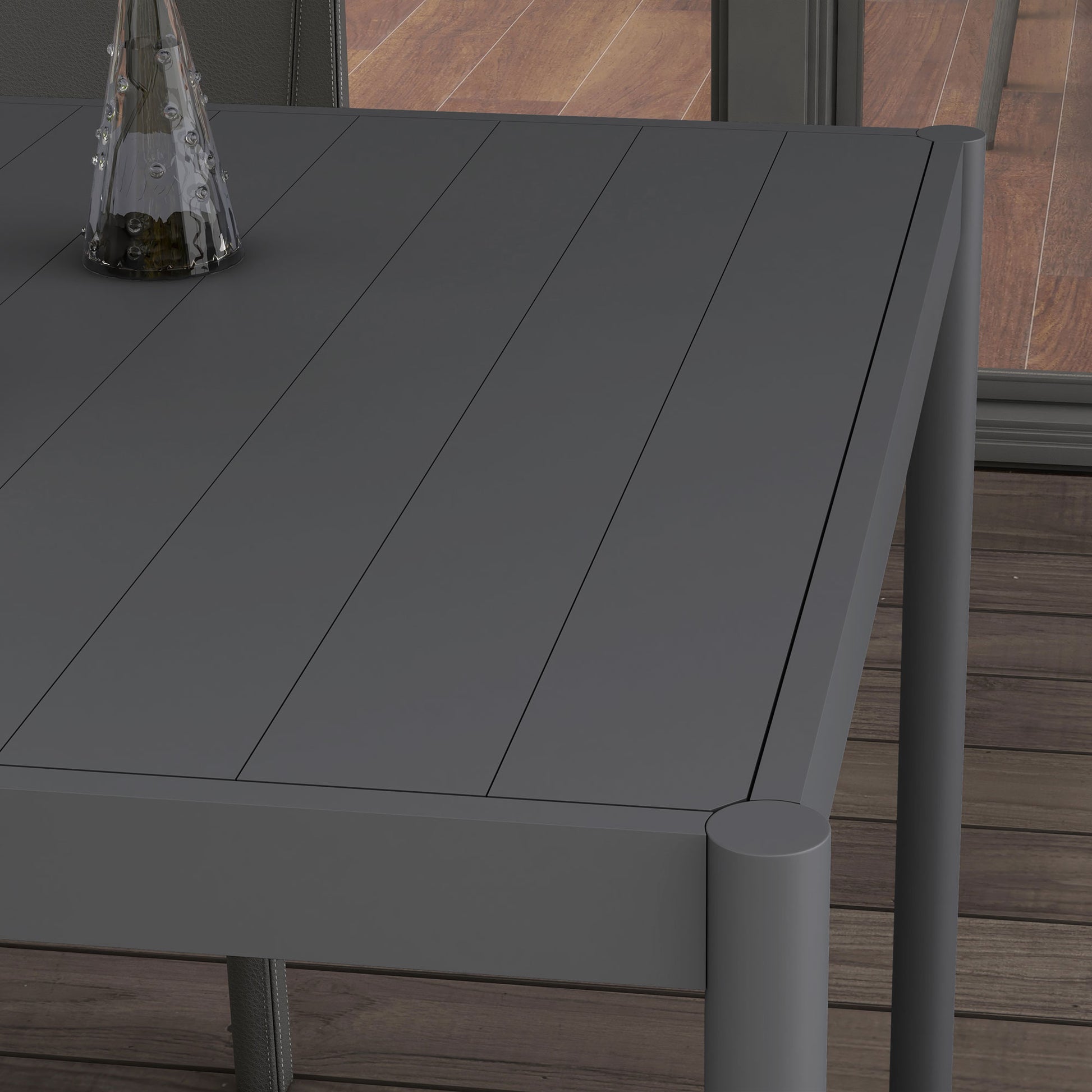 Outdoor Dining Table Aluminium 57" Dark Grey-DECOROLALA