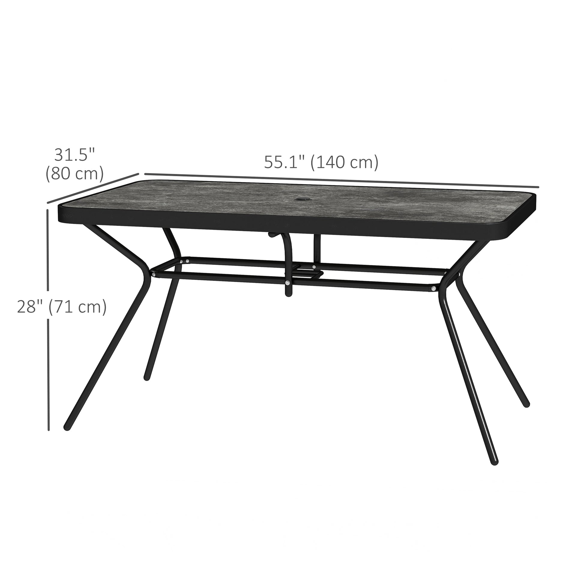 Outdoor Dining Table for 6 - 55" Grey DPC-DECOROLALA
