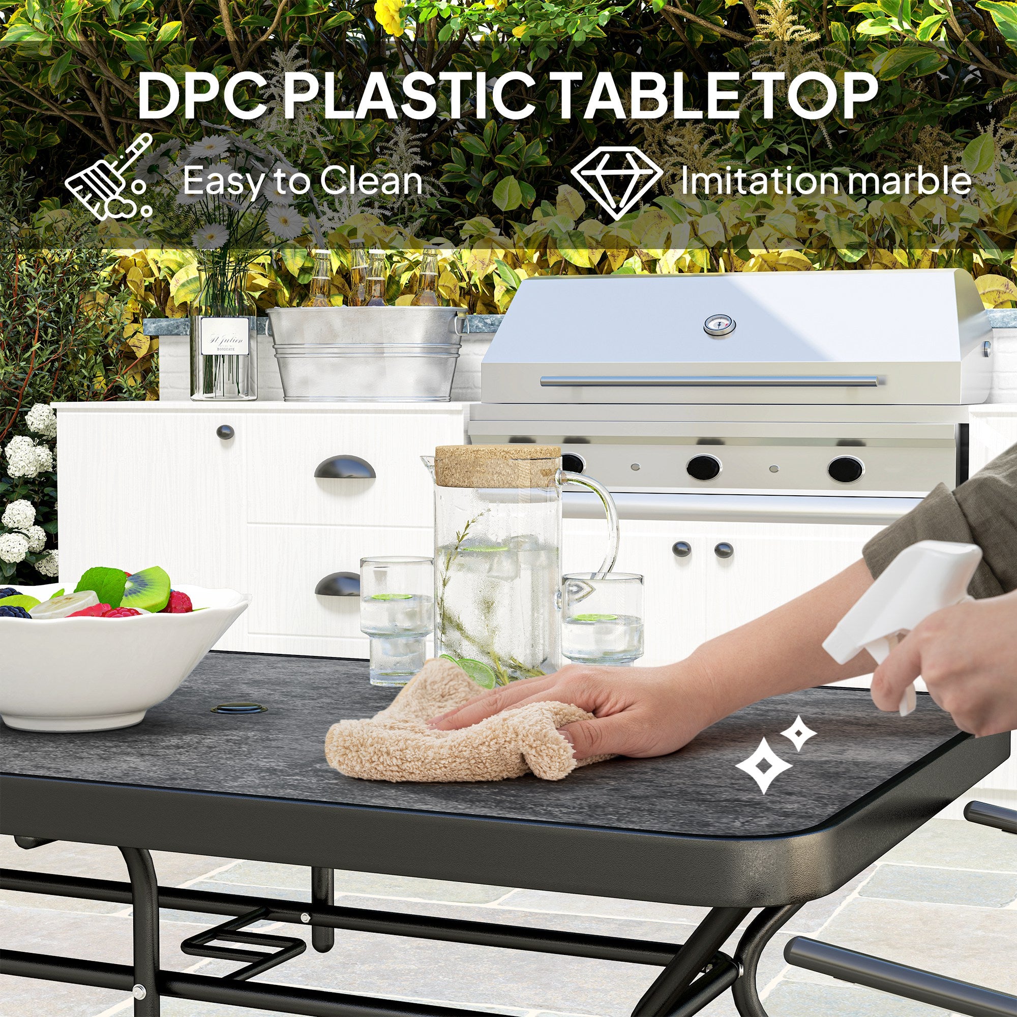 Outdoor Dining Table for 6 - 55" Grey DPC-DECOROLALA
