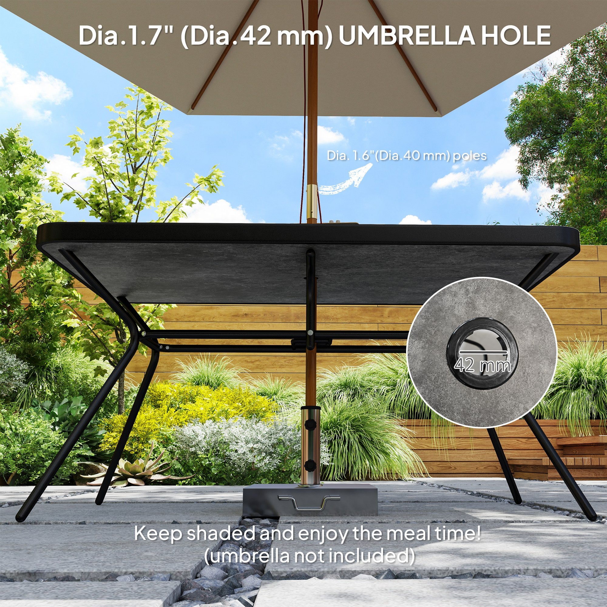 Outdoor Dining Table for 6 - 55" Grey DPC-DECOROLALA