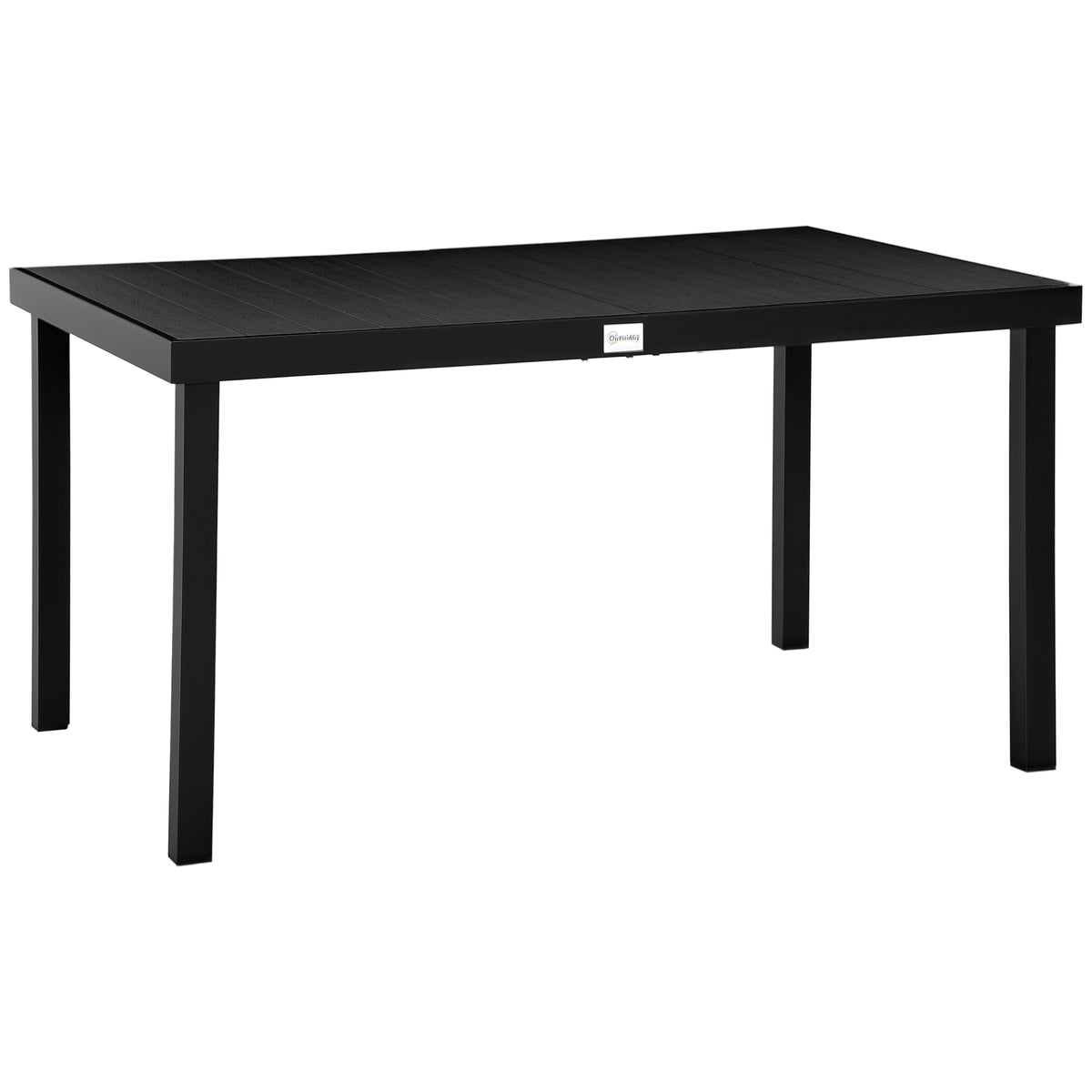 Outdoor Dining Table for 6 - Black 55"-Patio Dining Tables-DECOROLALA