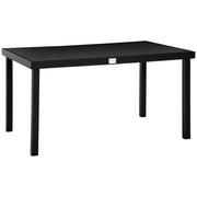 Outdoor Dining Table for 6 - Black 55"-DECOROLALA