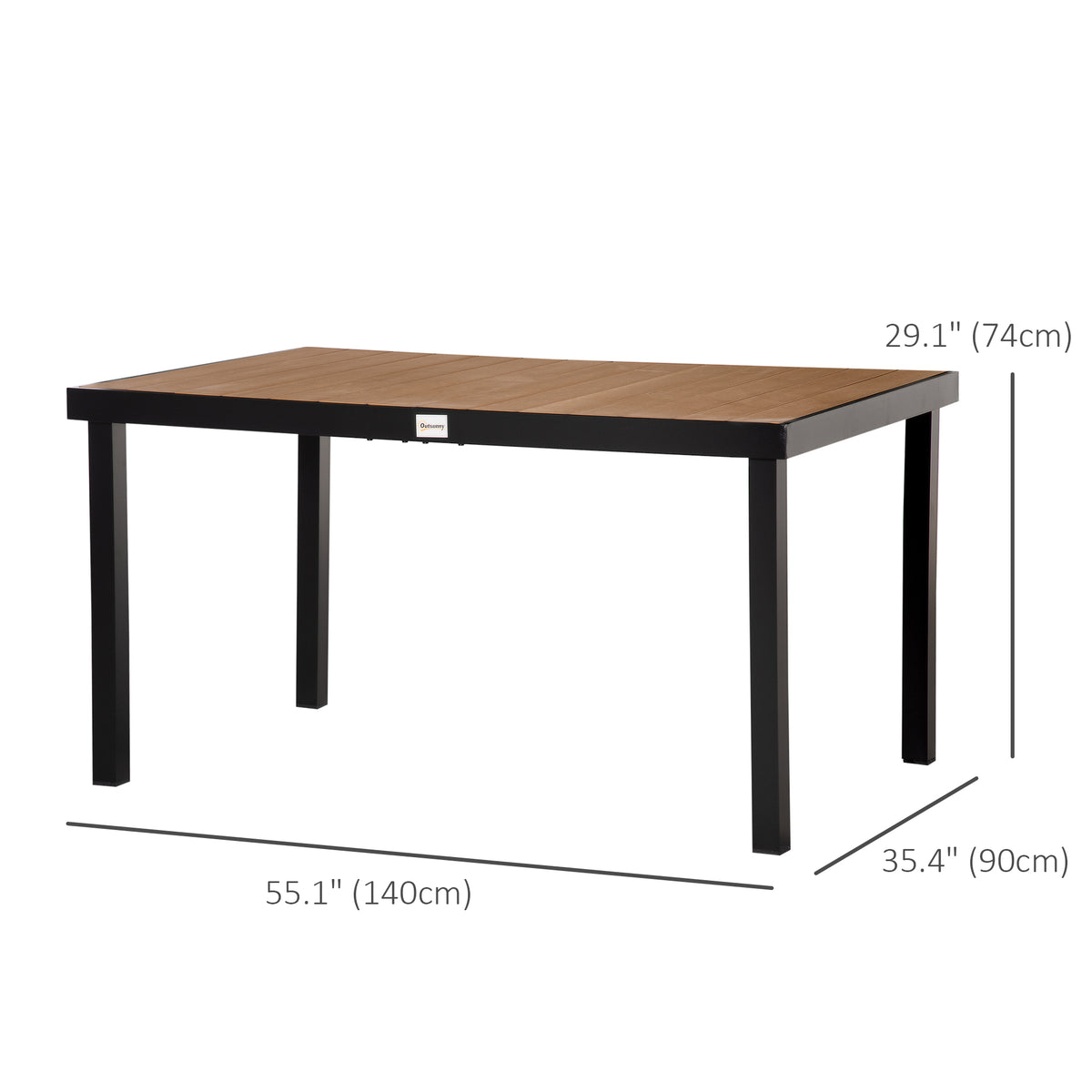 Outdoor Dining Table for 6 - Natural 55"-Patio Dining Tables-DECOROLALA