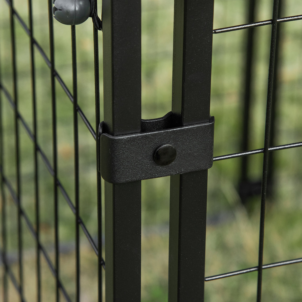 Outdoor Dog Kennel - 55.5" Lockable Pet Playpen with Cover, Black-Dogs-DECOROLALA