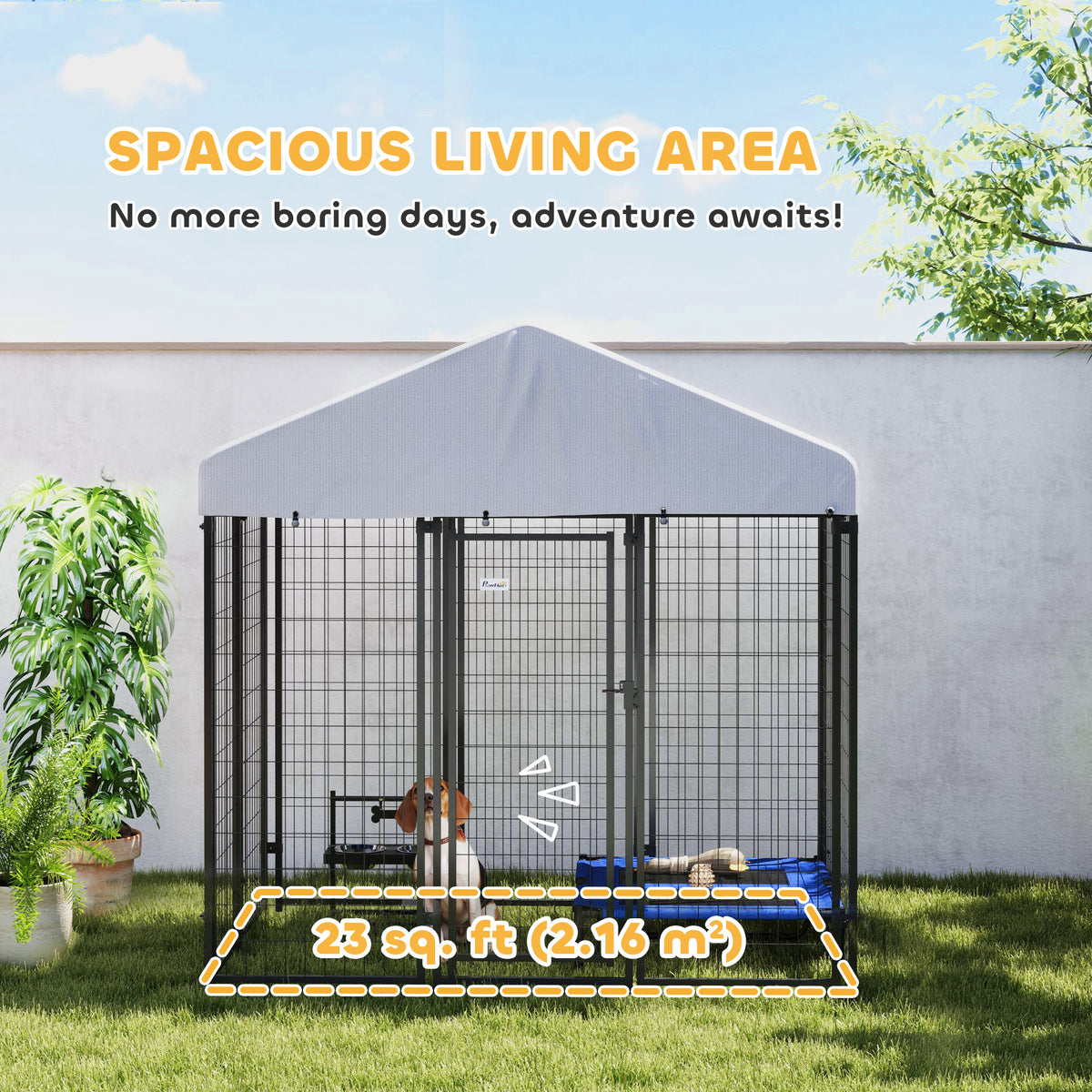 Outdoor Dog Kennel with UV-Resistant Cover - 6 x 4 x 6 ft-Dogs-DECOROLALA
