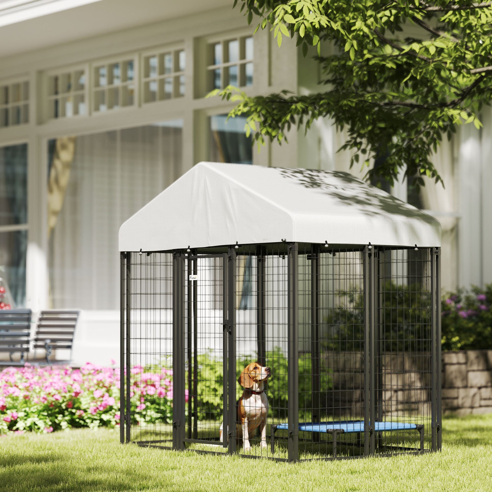 Outdoor Dog Kennel with UV-Resistant Cover - 6 x 4 x 6 ft-Dogs-DECOROLALA