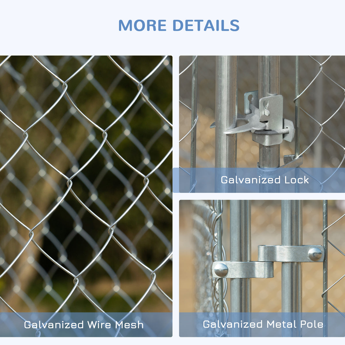 Outdoor Dog Playpen - 13' x 13' x 6' Galvanized Steel Kennel-Dogs-DECOROLALA