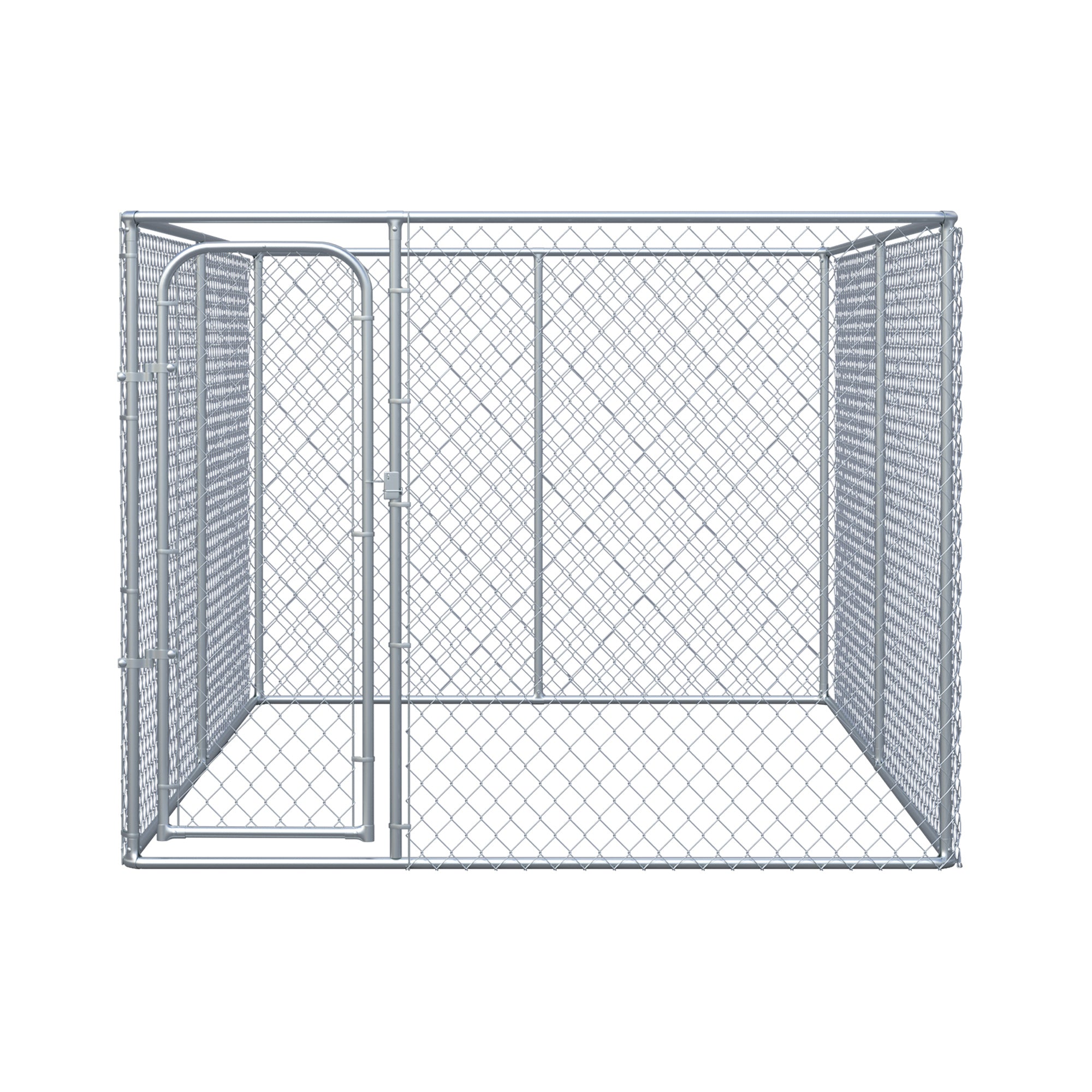 Outdoor Dog Playpen - 99 Sq. Ft. Galvanized Steel 13.1'x7.5'x6' Silver-Dogs-DECOROLALA