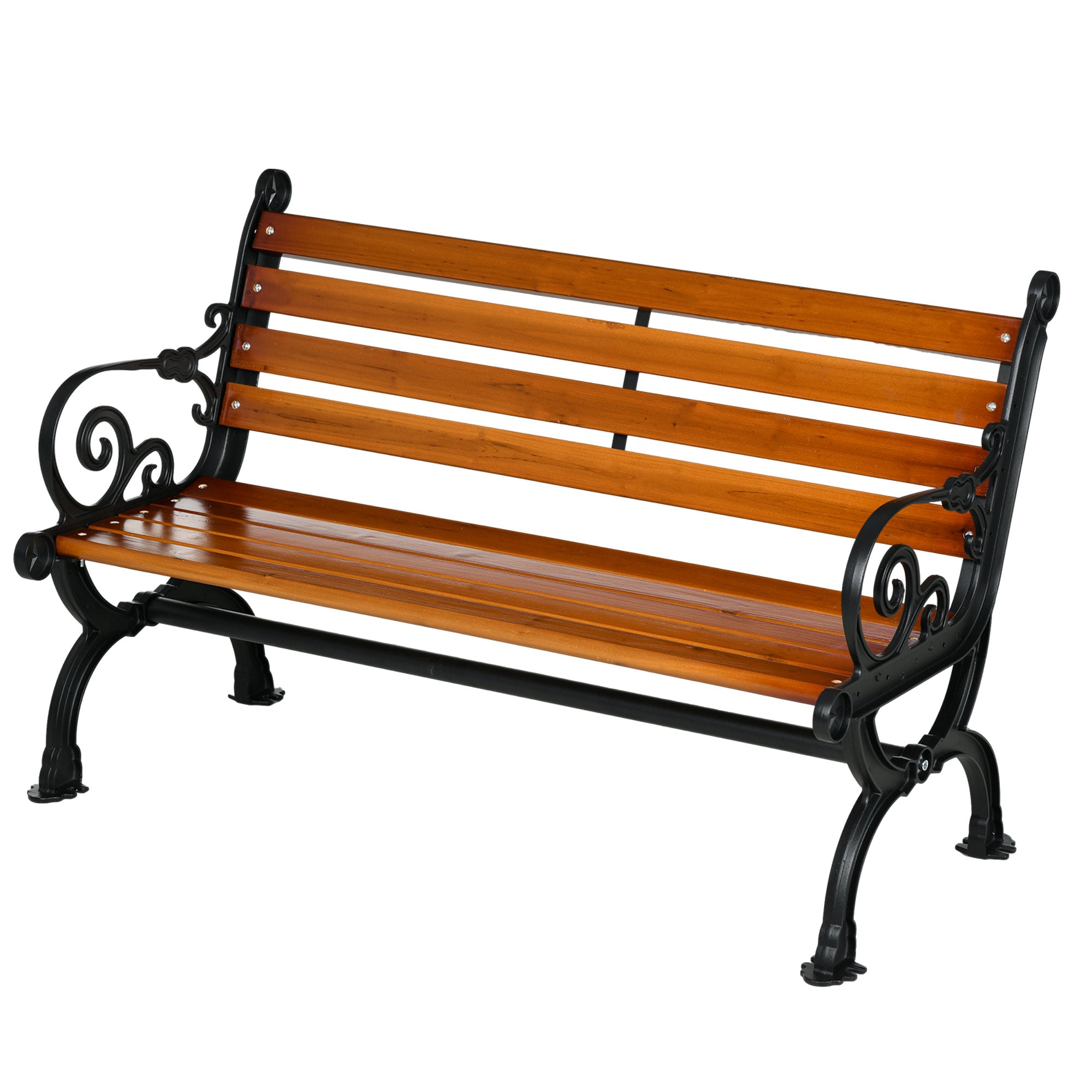 Outdoor Garden Bench, 47" Patio Loveseat Teak, 528 lbs Capacity-DECOROLALA