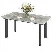 Outdoor Garden Coffee Table - Grey 35" Steel & Composite Top-Patio & Garden > Patio Furniture > Patio Side Tables-DECOROLALA