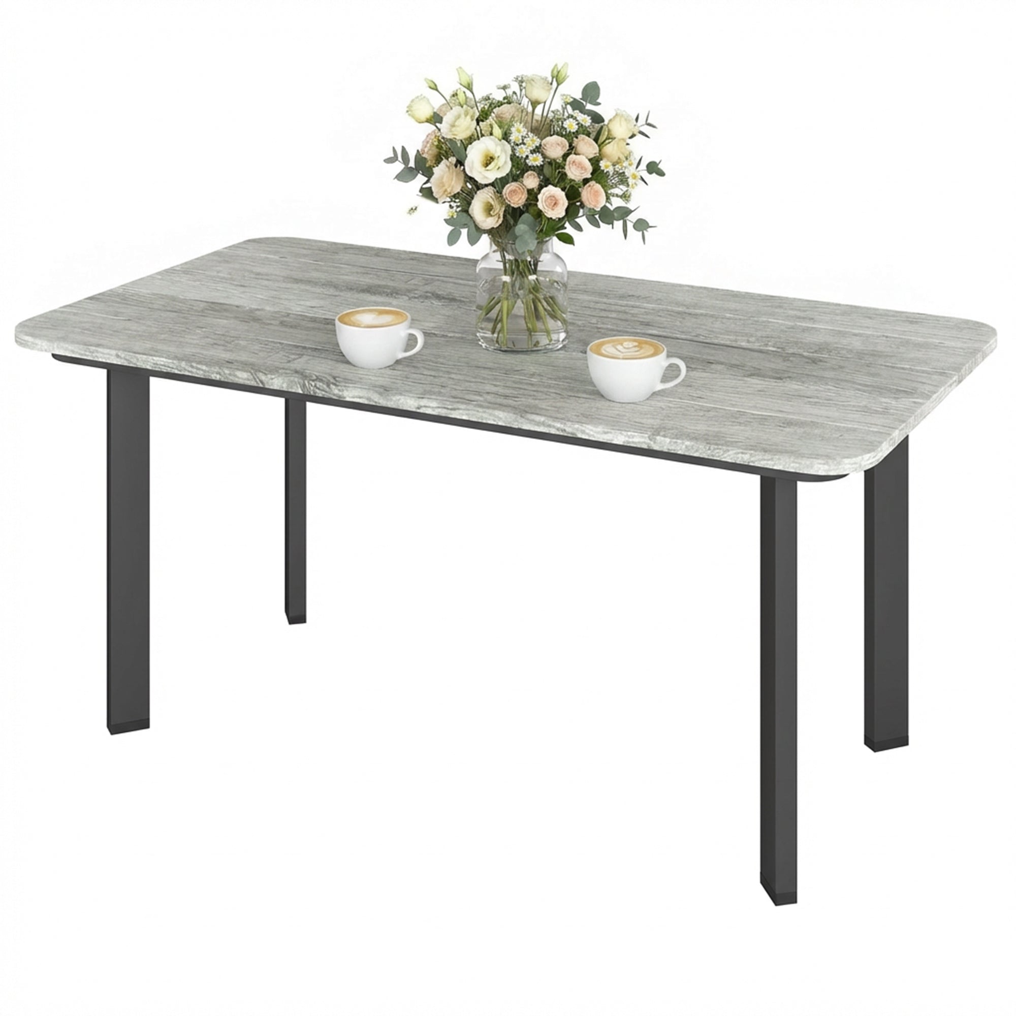 Outdoor Garden Coffee Table - Grey 35" Steel & Composite Top-Patio & Garden > Patio Furniture > Patio Side Tables-DECOROLALA