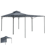 Outdoor Gazebo with Extendable Canopy 126"x126" Dark Grey-DECOROLALA