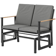 Outdoor Glider Bench 2-Person Dark Grey-DECOROLALA