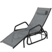 Outdoor Glider Lounge Chair 3-Position Grey-DECOROLALA