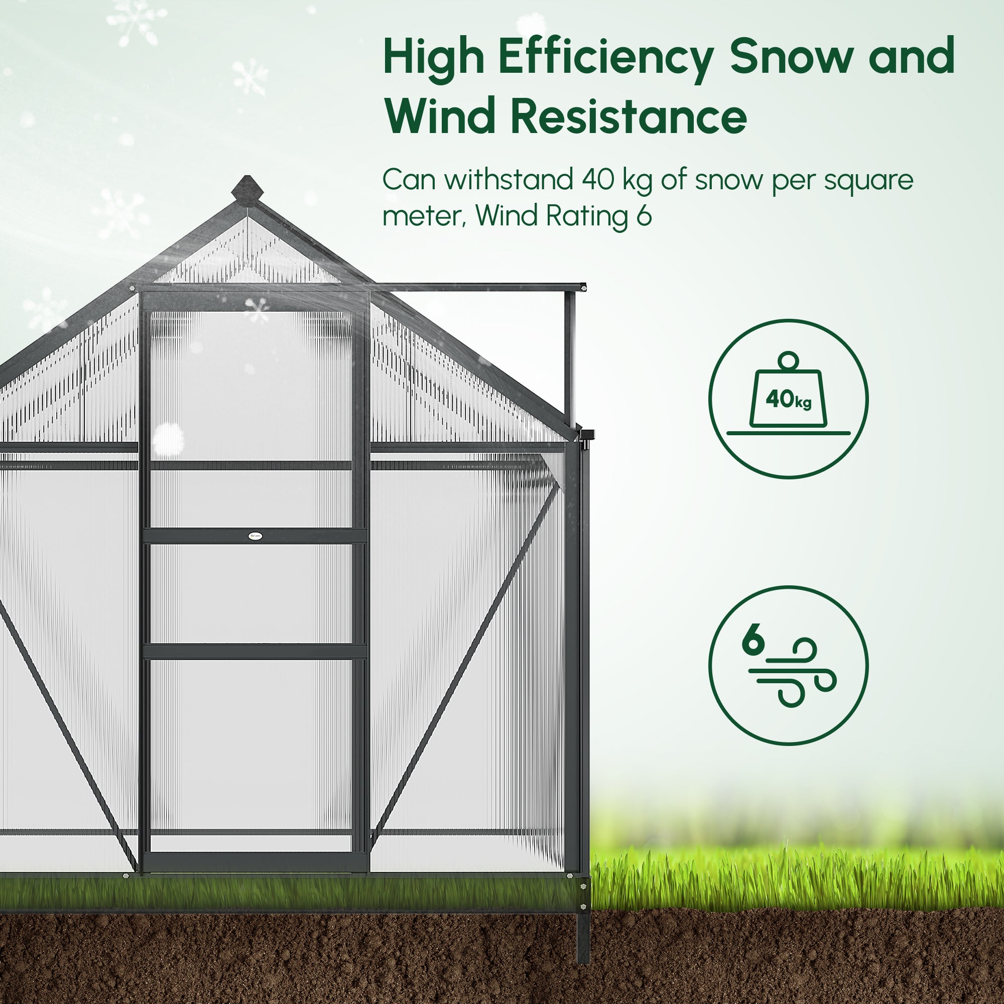 Outdoor Greenhouse Kit - 6.2' x 4.3' Grey Aluminum-DECOROLALA