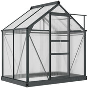 Outdoor Greenhouse Kit - 6.2' x 4.3' Grey Aluminum-DECOROLALA